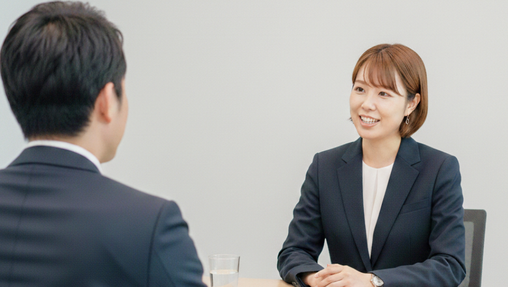 クライアントと面談している様子